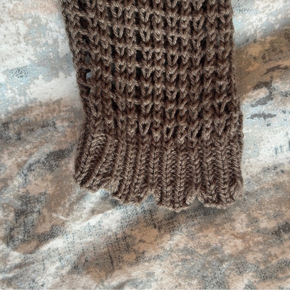 Anthropologie Angel of the North Kesia Crochet Topper Sz XS Taupe Fairy Grunge - Picture 9 of 16